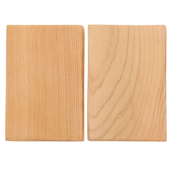 Kuyiluo wood block 2 Pcs Thicken Wooden Block DIY Craft Cutout Smooth Wood Block for Art Crafts Project (Wood Color)
