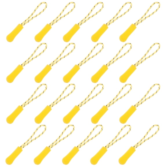 50 Pieces Sturdy Yellow Plastic Zipper Pulls for Long-Term DIY Use on Thin Hole Bags Clothes Shoes