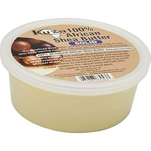 Kuza 100% African Shea Butter, White Solid, 8 Oz.,Pack of 6