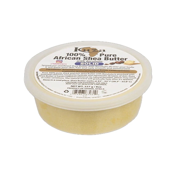 Kuza 100 Pure African Shea Butter with Borututu, Yellow, Solid, 8 Oz.,Pack of 3