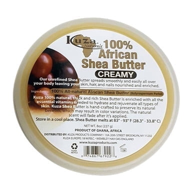 Kuza African Shea Butter White Creamy For Skin, 8 Oz