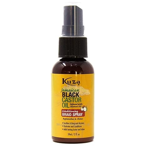 Kuza Jamaican Black Castor Oil Conditioning Braid Spray, 2 oz, 6 Pack