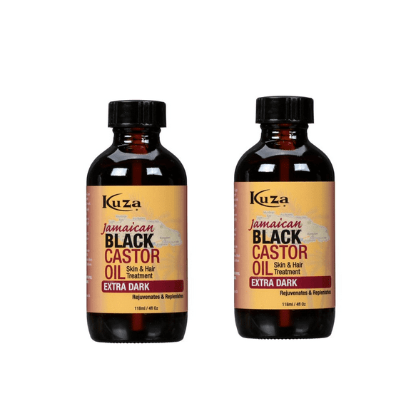 Kuza Jamaican Black Castor Oil - Extra Dark, Net.wt 4 Fl.oz (Pack of 2) (Skin & Hair Treatment)