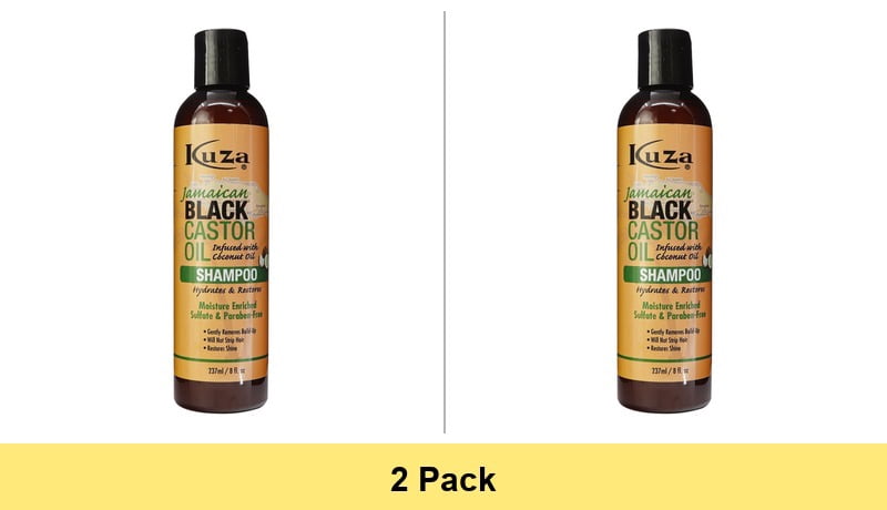 Kuza Jamaican Black Castor Oil Shampoo 8 Oz Damaged & Dry Hair Treatment - 2 Pack