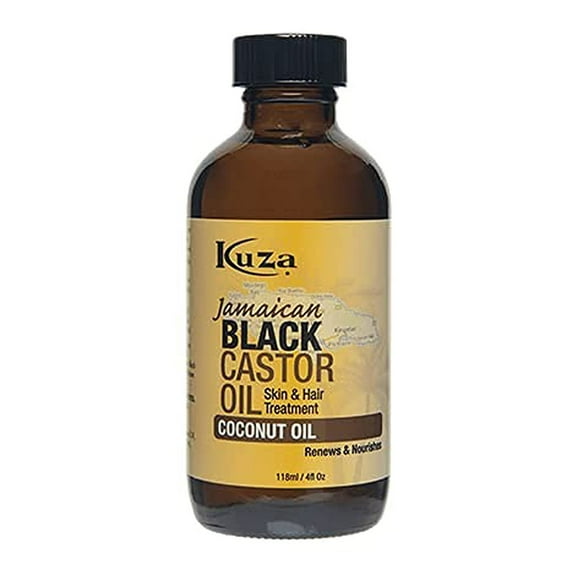 Kuza Jamaican Black Castor Oil for Skin and Hair Treatment, Coconut Oil, 4 Oz, 2 Pack
