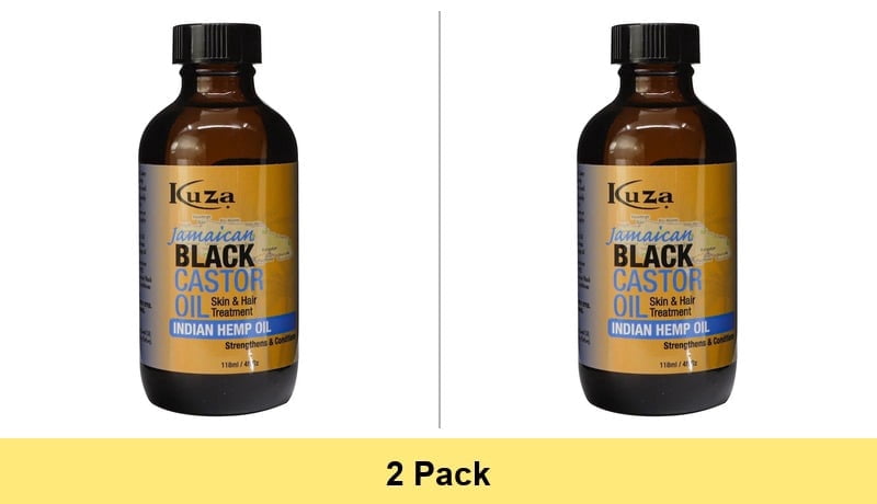 Kuza Jamaican Black Castor Oil for Skin and Hair Treatment, Indian Hemp Oil, 4 Oz - 2 Pack