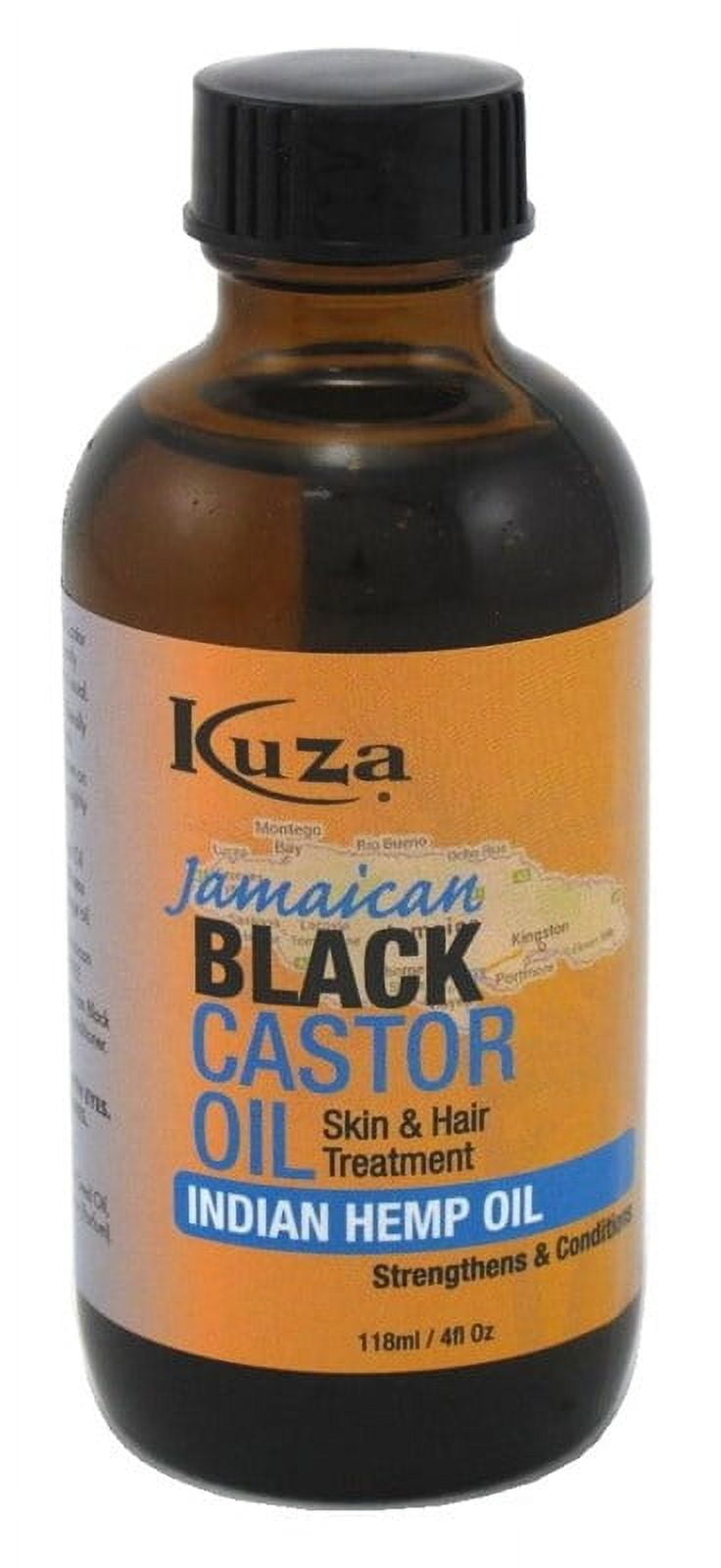 Kuza Jamaican Black Castor Oil for Skin and Hair Treatment, Indian Hemp Oil, 4 Oz, 3 Pack