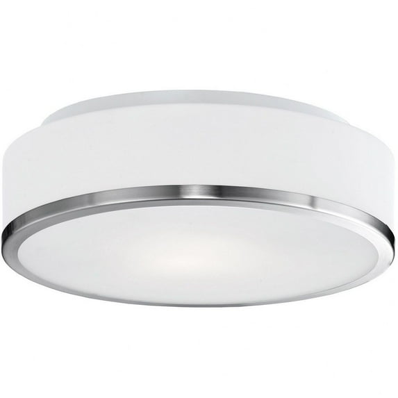 Kuzco Lighting 599002 Charlie 2 Light 12" Wide Flush Mount Drum Ceiling Fixture - Nickel