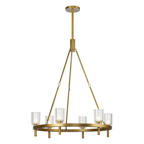 Alora Lighting Ch338632 Lucian 6 Light 32" Wide Ring Chandelier - Vintage Brass / Clear