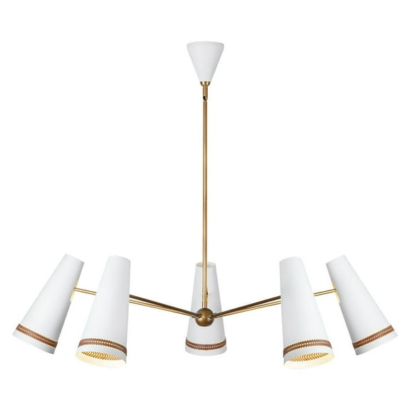 Kuzco Lighting Ch342545 Brickell 3 Light 45" Wide Chandelier - Matte White / Hazelnut
