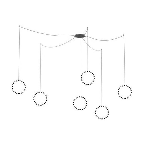 Kuzco Lighting Cnm13ac Marquee 6 Light Multi-Pendant Canopy System - Grey