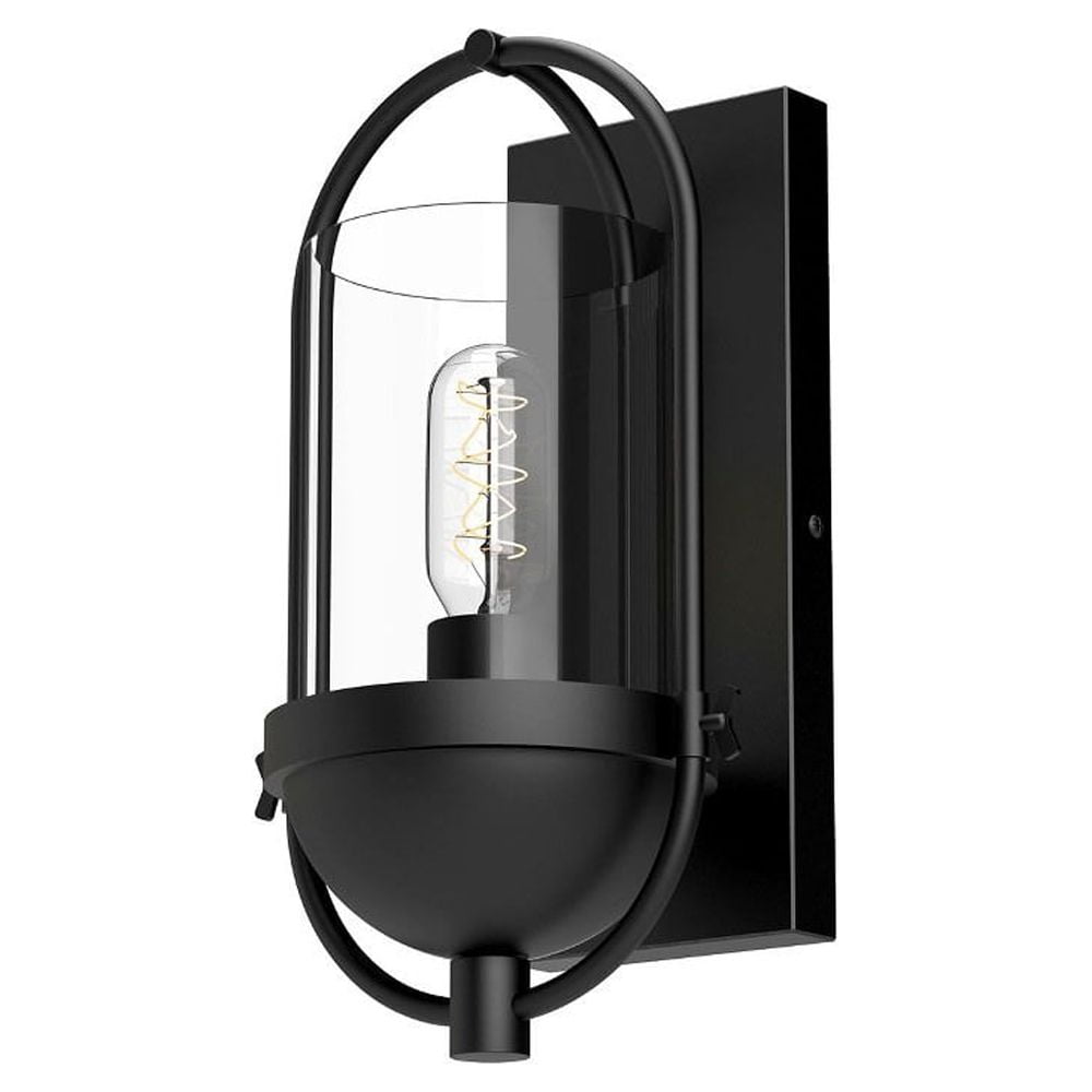 Cyrus 13'' Matte Black Outdoor Vanity Light with Clear Glass