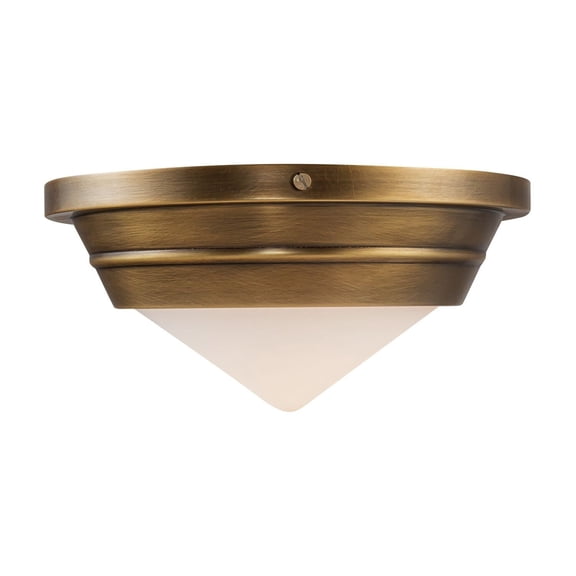 Alora Lighting FM348010VBOP Willard 11" Wide Flush Mount Ceiling Fixture - Vintage Brass /