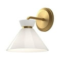 thumbnail image 1 of Kuzco Lighting Halston 8" Wall Vanity, Glossy Opal Glass, 1X40W E12 Brushed Gold/Glossy Opal Glass, 1 of 2