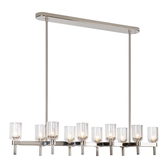 Kuzco Lighting Lp338052 Lucian 10 Light 12" Wide Linear Pendant - Nickel