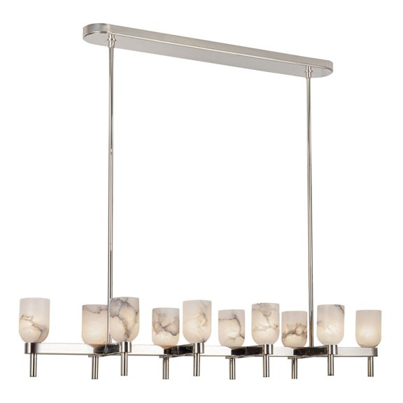 Kuzco Lighting Lp338052 Lucian 10 Light 12" Wide Linear Pendant - Polished Nickel /