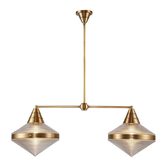 Alora Lighting Lp348241 Willard 2 Light 41" Wide Linear Pendant - Vintage Brass / Clear