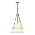 thumbnail image 1 of Kuzco Lighting Oliver 18" Pendant Light, Light, White Linen, Rod 46 1X60W E26 Aged Gold/White Linen, 1 of 2