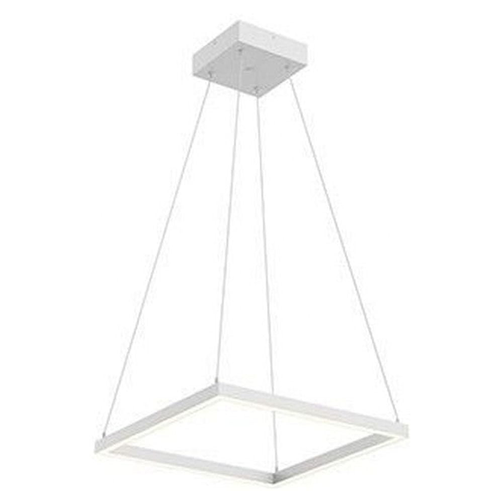 White Aluminum Square LED Pendant Light