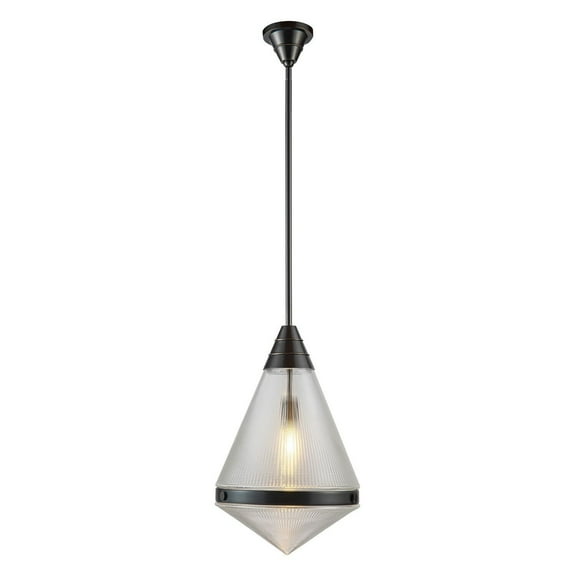 Kuzco Lighting Pd348022 Willard 14" Wide Pendant - Urban Bronze / Clear Prismatic Glass