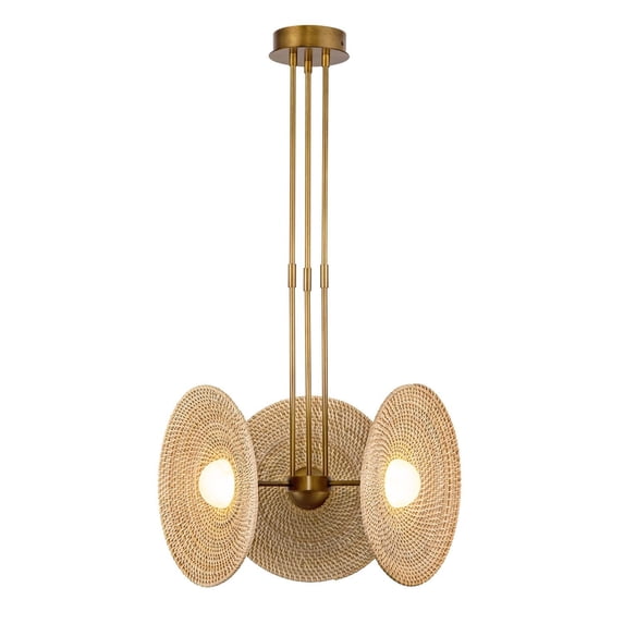 Alora Lighting PD350318VBWO Harbour 19" Wide Led Multi Light Pendant - Vintage Brass /