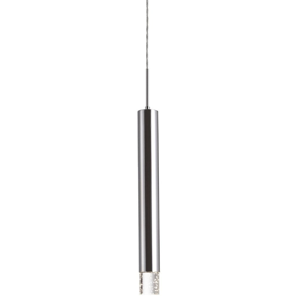 Eclat Crystal LED Chrome Slim Pendant Light 16.38"