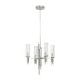 thumbnail image 1 of Kuzco Lighting Torres 18" Chandelier Clear Ribbed Glass 4X40W E12 Polished Nickel/Clear Ribbed, 1 of 3
