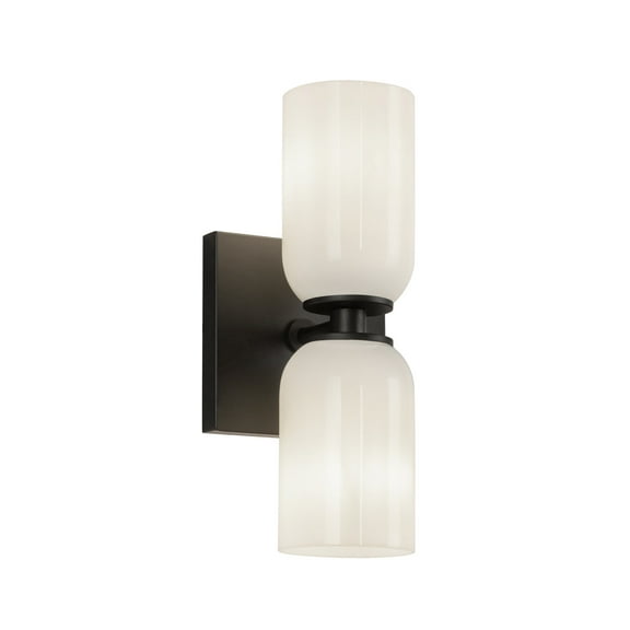 Kuzco Lighting Ws57712 Nola 2 Light 5" Tall Wall Sconce - Black / Glossy Opal Glass