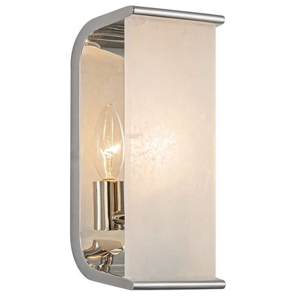 Kuzco Lighting Wv327010 Abbott 10" Tall Wall Sconce - Polished Nickel / Alabaster