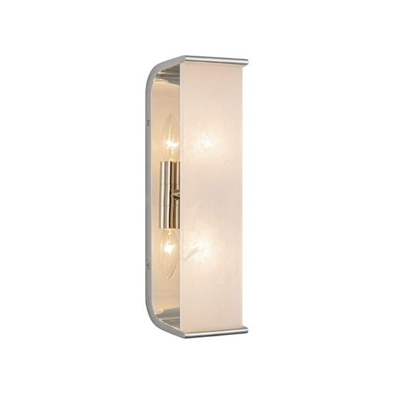 Alora Lighting Wv327015 Abbott 2 Light 15" Tall Wall Sconce - Polished Nickel / Alabaster
