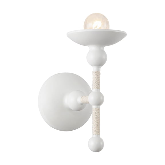 Kuzco Lighting Wv343104 Nadine 9" Tall Wall Sconce - Matte White / Natural Cotton