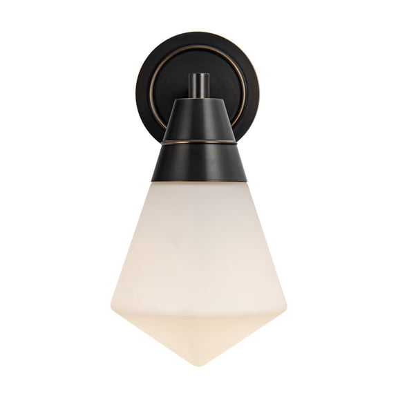 Alora Lighting WV348106UBOP Willard 12" Tall Wall Sconce - Urban Bronze / Matte Opal Glass