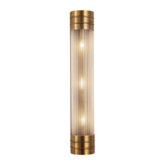 Alora Lighting WV348224VBPG Willard 3 Light 25" Tall Wall Sconce - Vintage Brass / Clear