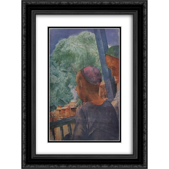 Kuzma Petrov Vodkin 2x Matted 20x24 Black Ornate Framed Art Print 'Samarkand'