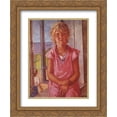 thumbnail image 1 of Kuzma Petrov Vodkin 2x Matted 20x24 Gold Ornate Framed Art Print 'The daughter of a fisherman', 1 of 2