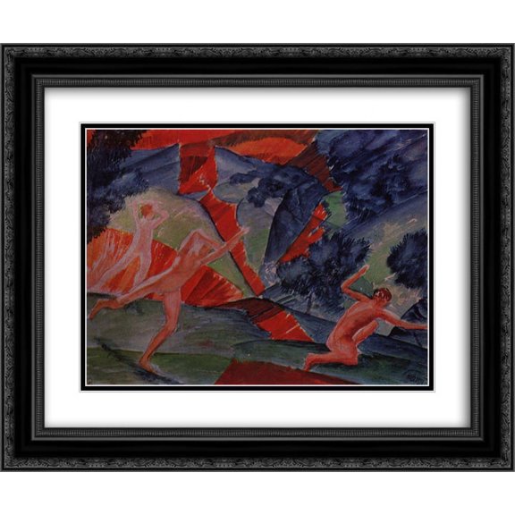 Kuzma Petrov Vodkin 2x Matted 24x20 Black Ornate Framed Art Print 'Hurricane'