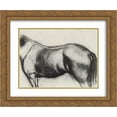 thumbnail image 1 of Kuzma Petrov Vodkin 2x Matted 24x20 Gold Ornate Framed Art Print 'Sketch for the painting Bathing the Red Horse', 1 of 2