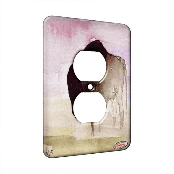 KuzmarK™ 1 Gang AC Outlet Wall Plate - American Bison Buffalo Bull Wildlife Art by Denise Every