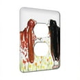 thumbnail image 1 of KuzmarK™ 1 Gang AC Outlet Wall Plate - Basset Hound Greetings Dog Art by Denise Every, 1 of 1