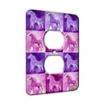 thumbnail image 1 of KuzmarK™ 1 Gang AC Outlet Wall Plate - Flaxen Chestnut American Saddlebred on Purple Horse Electric Art by Denise Every, 1 of 1