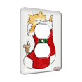 thumbnail image 1 of KuzmarK™ 1 Gang AC Outlet Wall Plate - Maine Coon Kitty and Mouse JOY Set Christmas Stocking Y Cat Art by Denise Every, 1 of 1