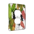 thumbnail image 1 of KuzmarK™ 1 Gang AC Outlet Wall Plate - Tuxedo Maine Coon Kitty with Christmas Cactus Life is Good Cat Art by Denise Every, 1 of 1