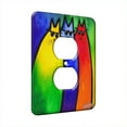 thumbnail image 1 of KuzmarK™ 1 Gang AC Outlet Wall Plate - Very Colorful Cool Kitties in Sunglasses Abstract Cat Art by Denise Every, 1 of 1