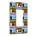 thumbnail image 1 of KuzmarK™ 1 Gang Rocker Wall Plate - Black Blanket Appaloosa Foal with Wildflowers Horse Pattern Art by Denise Every, 1 of 1