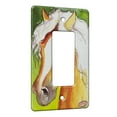 thumbnail image 1 of KuzmarK™ 1 Gang Rocker Wall Plate - Palomino Welsh Cob Horse Art by Denise Every, 1 of 1