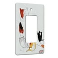 thumbnail image 1 of KuzmarK™ 1 Gang Rocker Wall Plate - Shorthair Kitty Family Mama and Kittens Abstract Cat Art by Denise Every, 1 of 1
