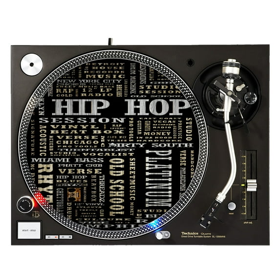 KuzmarK™ 12" DJ Turntable Slipmat - Hip Hop Platinum