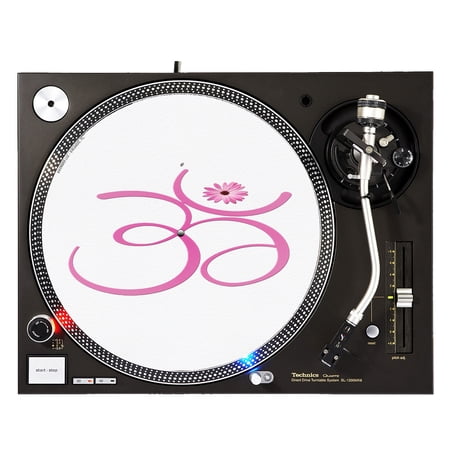KuzmarK™ 12" DJ Turntable Slipmat - Om Pink Flower