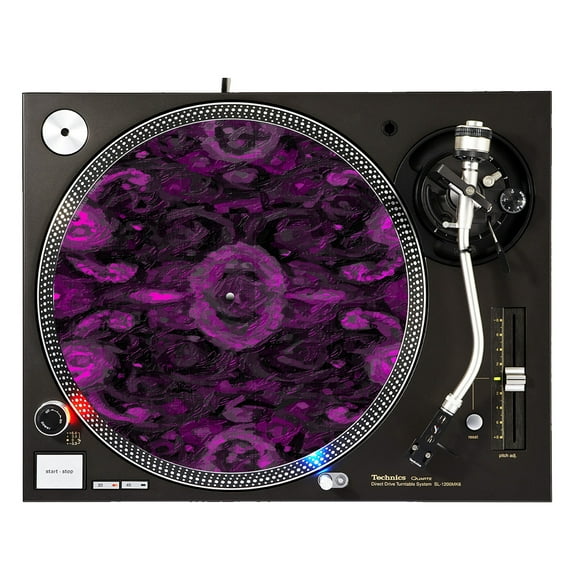 KuzmarK™ 12" DJ Turntable Slipmat - Paisley Pink Painting