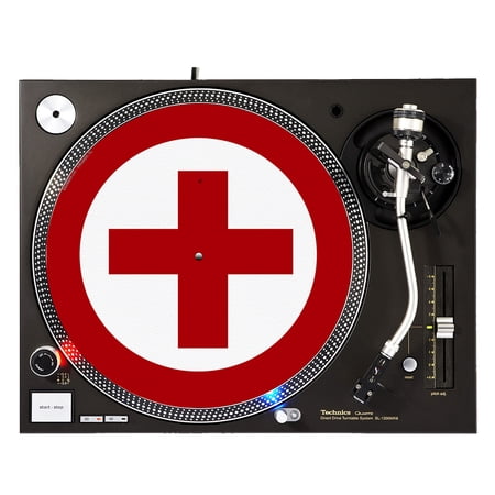 KuzmarK™ 12" DJ Turntable Slipmat - Red Cross Circle